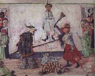 James Ensor Skeletons Flghting for the Body of a Hanged Man (nn03) oil painting picture